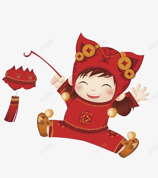 挑灯笼的女孩png免抠素材_88icon https://88icon.com 元宵节 卡通人物 卡通手绘 喜庆 女孩 平面 灯笼 莲花灯