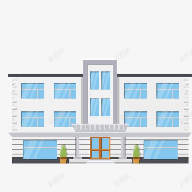 卡通建筑房屋png免抠素材_88icon https://88icon.com 卡通 大门 居民区剪影 建筑 房子 房屋 扁平化 植物
