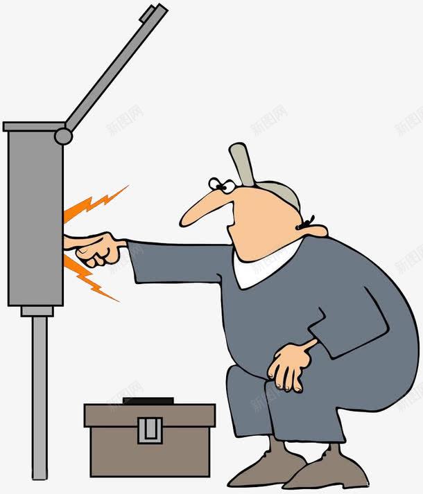 电工错误操作png免抠素材_88icon https://88icon.com 卡通电工 水电维修 维修 维修工 错误作业的电工 错误操作维修