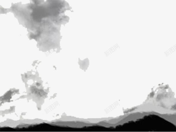水墨山水png免抠素材_88icon https://88icon.com 天空 山水 水墨 黑白