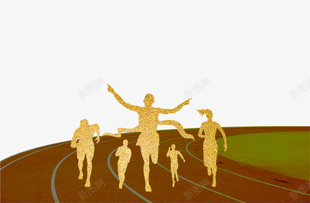金色运动会奔跑人物剪影png免抠素材_88icon https://88icon.com 人物 冲刺 剪影 奔跑 校园运动会 跑道 金色