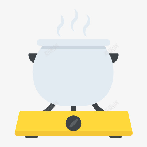 煤气灶上的砂锅手绘图png免抠素材_88icon https://88icon.com 冒烟 厨房用具 煤气灶 煮粥 砂锅 简图 美食