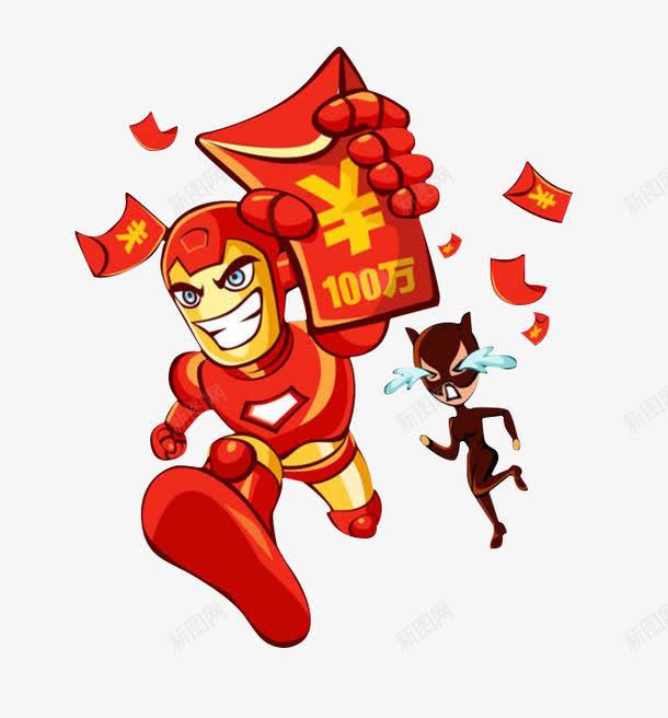 抢红包动画形象png免抠素材_88icon https://88icon.com 卡通 手绘 红包 红色 超人