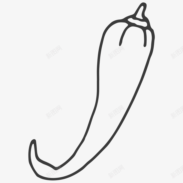 线描辣椒png免抠素材_88icon https://88icon.com 填色练习 手绘蔬菜 手绘辣椒 粗线条 线描辣椒 绘画 蔬菜 辣椒 黑白辣椒