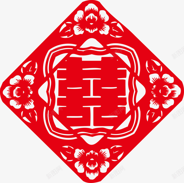 大红囍字贴纸图png免抠素材_88icon https://88icon.com 剪纸 双喜 喜字贴 囍 囍底纹 大红喜字 婚庆 底纹 窗花帖 红色