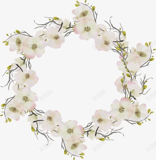 白色小野花花环png免抠素材_88icon https://88icon.com 婚礼请帖 小野花 新年标题框 白色花朵 矢量素材