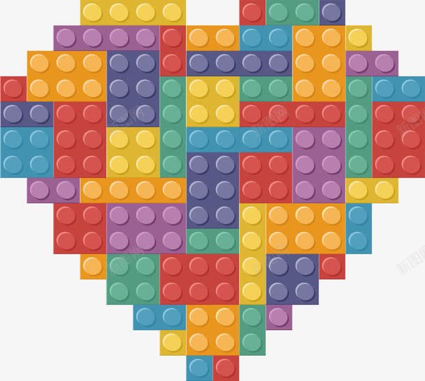 彩色积木拼图爱心png免抠素材_88icon https://88icon.com 乐高积木 彩色爱心 拼图爱心 矢量png 积木 积木爱心