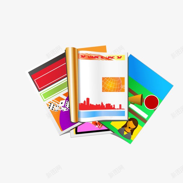 彩色儿童画册形矢量图ai免抠素材_88icon https://88icon.com 书籍 儿童 儿童读物 印刷图书 图册 彩色 画册 画报 矢量图