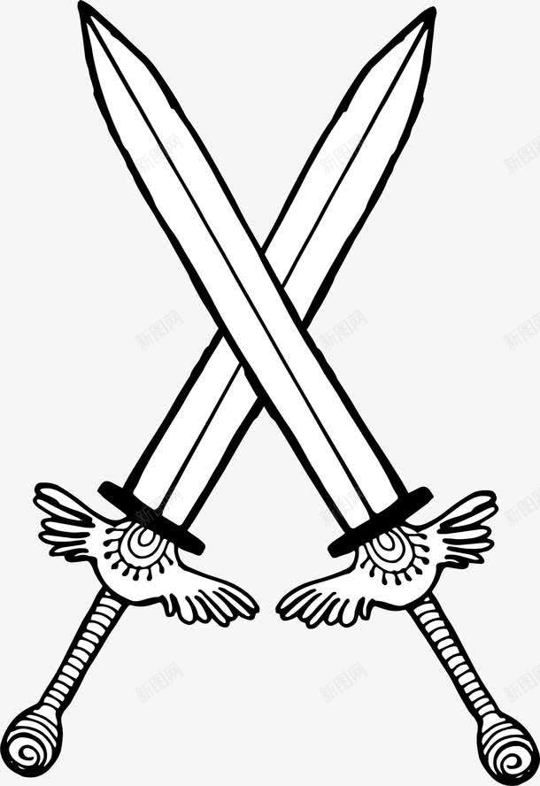 手绘交叉的刀剑png免抠素材_88icon https://88icon.com 交叉宝剑 刀剑图 复古宝剑 宝剑 手绘宝剑 武器 武器库 矢量png
