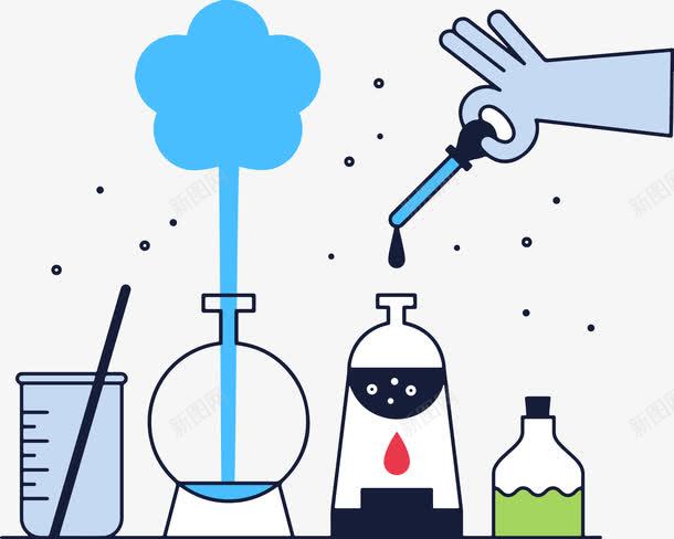 化学研究图案png免抠素材_88icon https://88icon.com 化学反应 滴管 研究 蓝色 量杯