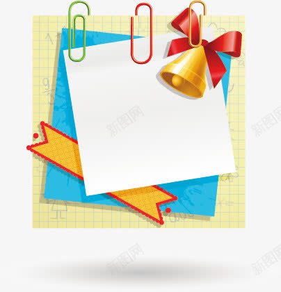 手绘多彩学生用具png免抠素材_88icon https://88icon.com 信纸 日记本 曲别针 笔记本 记事本 铃铛