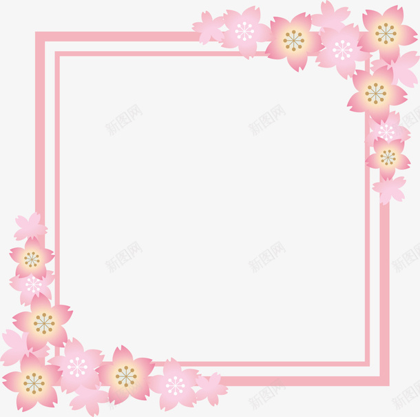 粉色清新春季花朵框架png免抠素材_88icon https://88icon.com 春天 春季 春日 粉色花朵 自然 花朵框架 边框纹理 鲜花