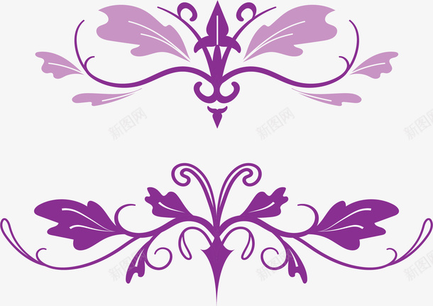 紫色欧式花藤边框矢量图ai免抠素材_88icon https://88icon.com 欧式花藤 矢量png 紫色欧式花藤 紫色花藤 花藤标题框 花藤边框 矢量图
