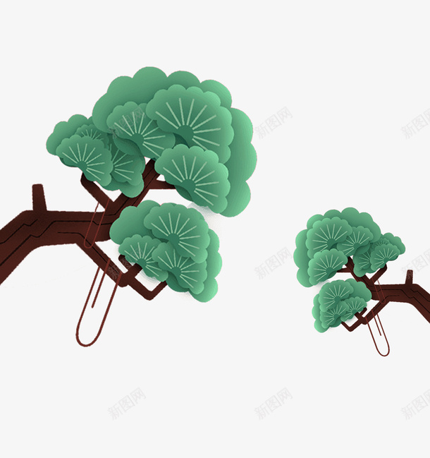 春季春天青松翠柏psd免抠素材_88icon https://88icon.com 312植树节 万物复苏 二十四节气 卡通手绘 立春 绿意黯然