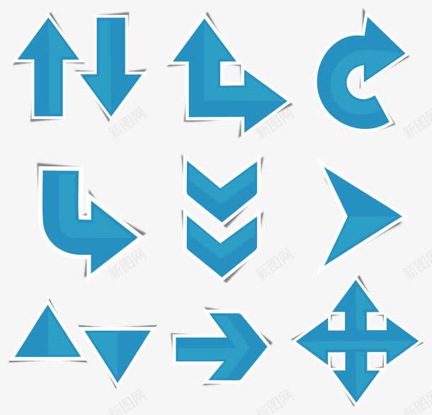 手绘蓝色箭头png免抠素材_88icon https://88icon.com 循环箭头 扁平 手绘 直角箭头 蓝色箭头 装饰