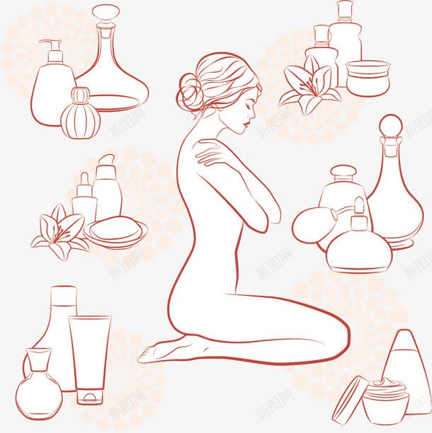 美容spapng免抠素材_88icon https://88icon.com spa用品 spa素材 女性 手绘 手绘人脸 素描 线条 美女 美容养颜 脸部护理