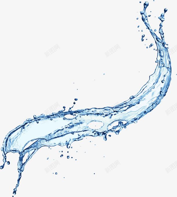 小清新蓝色水流png免抠素材_88icon https://88icon.com 唯美 小清新 水流 水滴 水花 简约 蓝色 飞溅