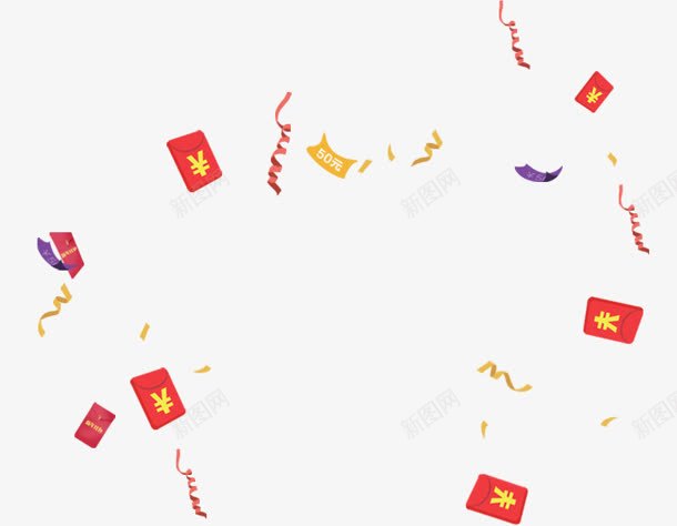 红包漫天飘红包png免抠素材_88icon https://88icon.com 漫天 素材 红包