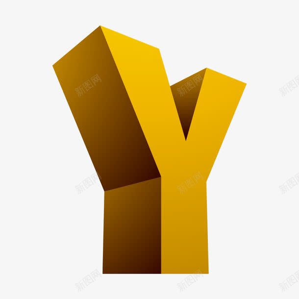 3D字母Ypng免抠素材_88icon https://88icon.com 立体 艺术字 黄色