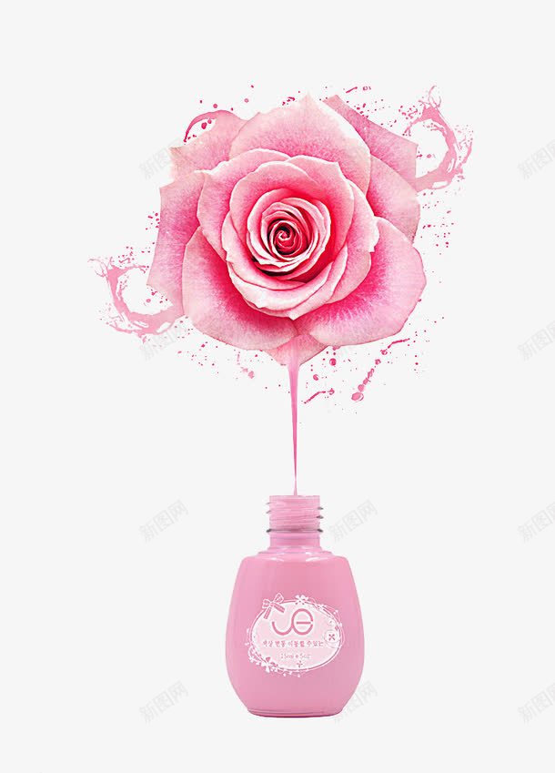 指甲油海报粉色玫瑰png免抠素材_88icon https://88icon.com 化妆美妆 指甲 粉色玫瑰 素材