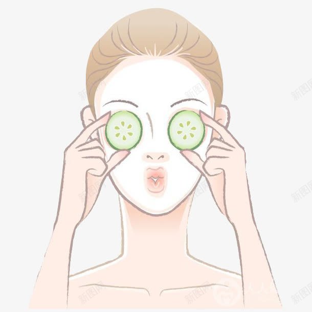 闭眼敷面膜png免抠素材_88icon https://88icon.com 保养 卡通人物 护肤 敷面膜 美容 美白 补水 闭眼敷面膜素材 面膜海报素材 黄瓜