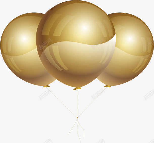 新年派对金色气球png免抠素材_88icon https://88icon.com 新年 新年气球 新年派对 气球 矢量png 金色气球