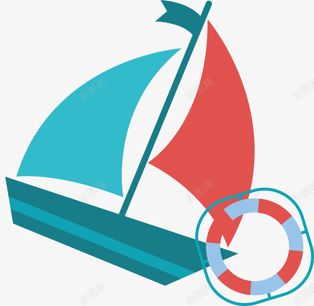 彩色帆船救生圈航海海运png免抠素材_88icon https://88icon.com 大海风景 帆船 彩色帆船 扁平化设计 救生圈 海运 游轮 设计 豪华游艇 轮船 运输物流 集装箱