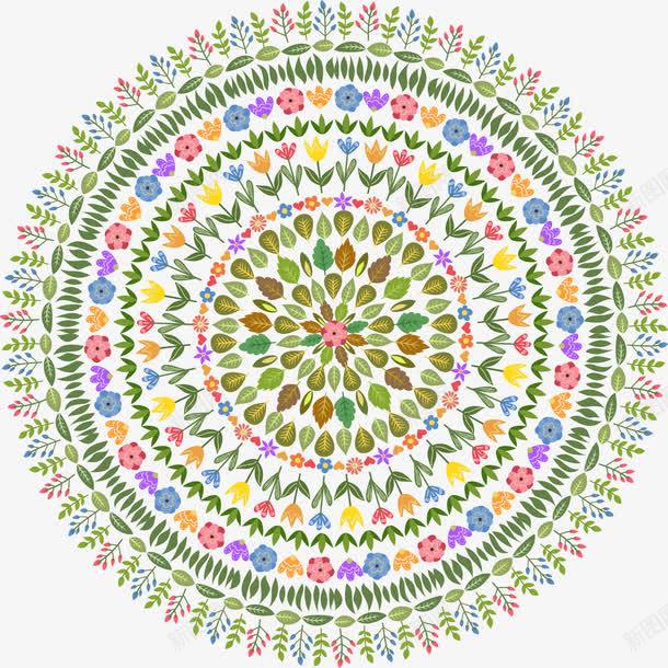 春天花草图腾矢量图eps免抠素材_88icon https://88icon.com 拼图 春天来了 春花 春草 曼荼罗图案 曼陀罗 曼陀罗填色 矢量图 矢量素材