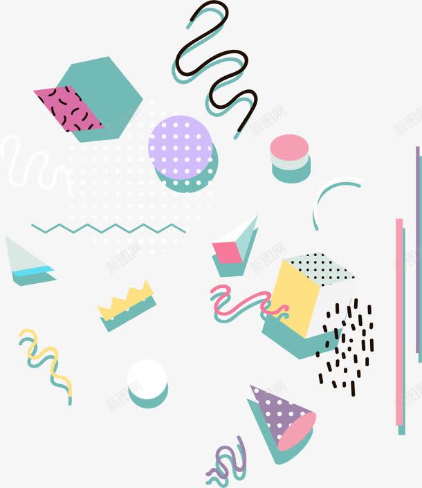 碎片时尚图形png免抠素材_88icon https://88icon.com 不规则形状 几何形状 半圆 图形装饰 圆锥 时尚图形 正方体 波浪形状 碎片
