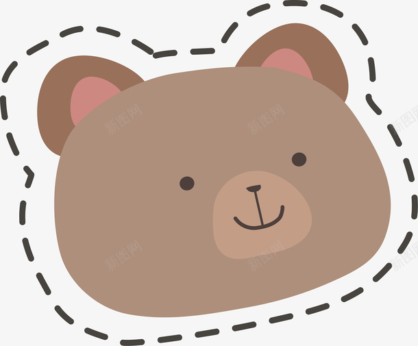 卡通可爱棕色熊头png免抠素材_88icon https://88icon.com 可爱卡通 抓气球的熊 棕色 熊头 熊熊图案 矢量图案 萌萌哒 贴纸