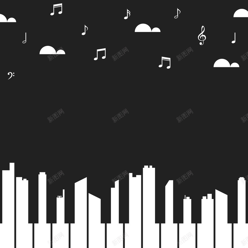 卡通黑白抽象钢琴键城市音乐会背景矢量图eps设计背景_88icon https://88icon.com 乐器 卡通 城市 宣传海报 抽象 素材 背景 钢琴键 音乐会 音符 黑白 矢量图