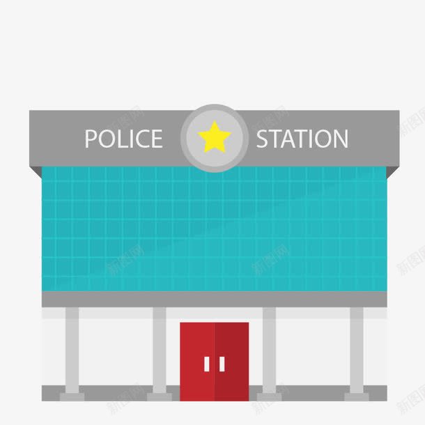 警察局png免抠素材_88icon https://88icon.com 卡通楼房 卡通欧式建筑楼房 矢量建筑