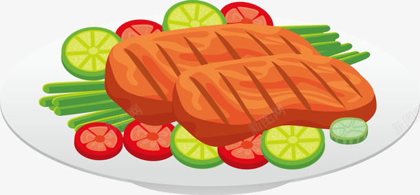 美食拼盘装饰图案png免抠素材_88icon https://88icon.com 牛排 猪排 矢量美食图案免费下载 碟子 美食 美食推荐 食物 餐盘 鸡排
