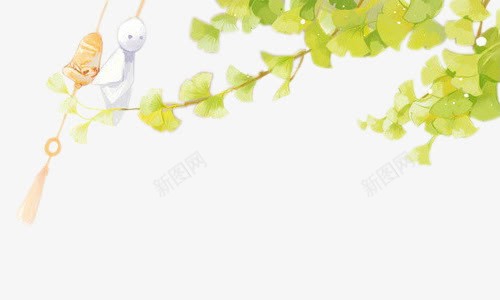 银杏风铃春天装饰png免抠素材_88icon https://88icon.com 春天 装饰 银杏 风铃