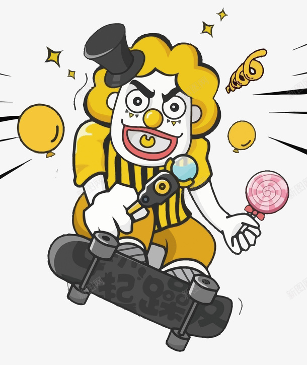 小丑矢量图eps免抠素材_88icon https://88icon.com joker 卡通 小丑 愚人节 星星 棒棒糖 气球 矢量图 矢量小丑