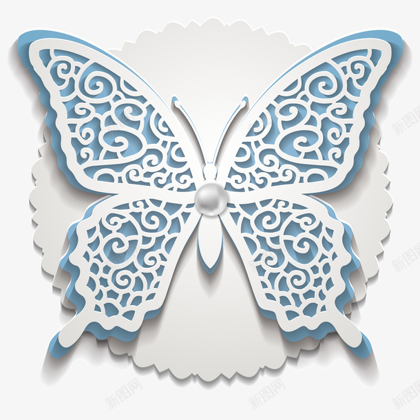 蓝色剪纸风蝴蝶插画矢量图ai免抠素材_88icon https://88icon.com 创意蝴蝶 小清新 矢量蝴蝶 蓝色剪纸风蝴蝶插画 蝴蝶模板 装饰 矢量图