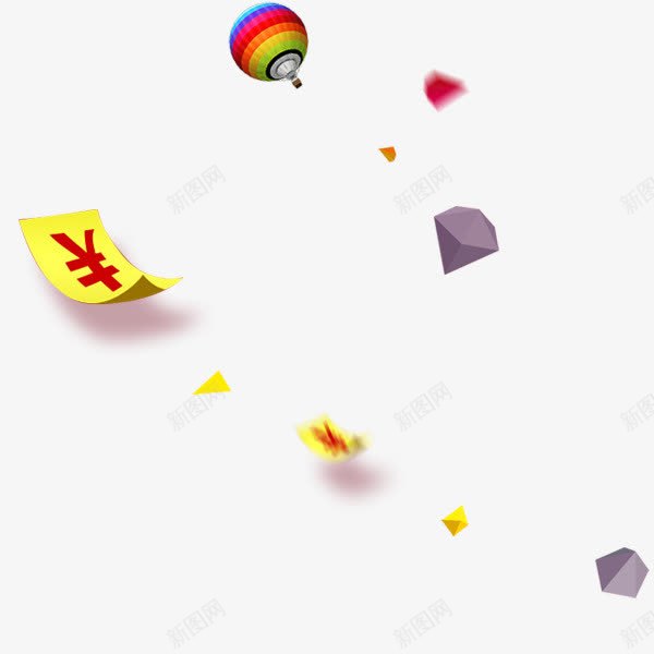 海报漂浮png免抠素材_88icon https://88icon.com 气球 漂浮素材 红包 钱币