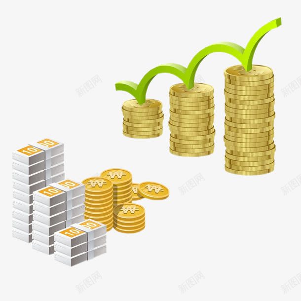 一摞纸币和金币png免抠素材_88icon https://88icon.com 卡通金币 纸币 美元符号 金币 金融 金钱 钱