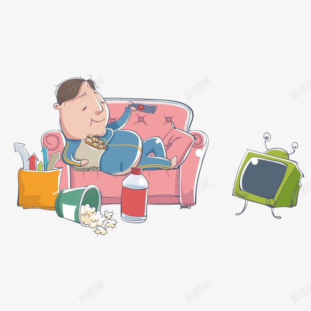 躺沙发看电视的学生png免抠素材_88icon https://88icon.com 学生 宅在家 御宅族 沙发 电视 瘫沙发上 瘫靠沙发 葛优瘫卡通漫画人物 葛优躺