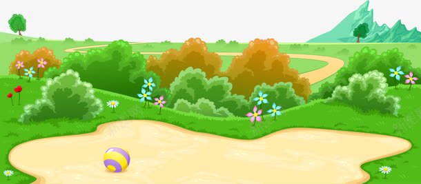春意盎然绿色草地png免抠素材_88icon https://88icon.com 春天 春季 春意盎然 绿色草地 青青草地 黄色沙地