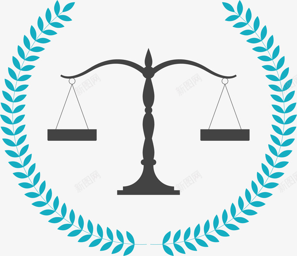 蓝色树叶法律天平矢量图ai免抠素材_88icon https://88icon.com 天平 天平标签 天平砝码 树叶边框 水平称 法律 法律天平 矢量png 矢量图