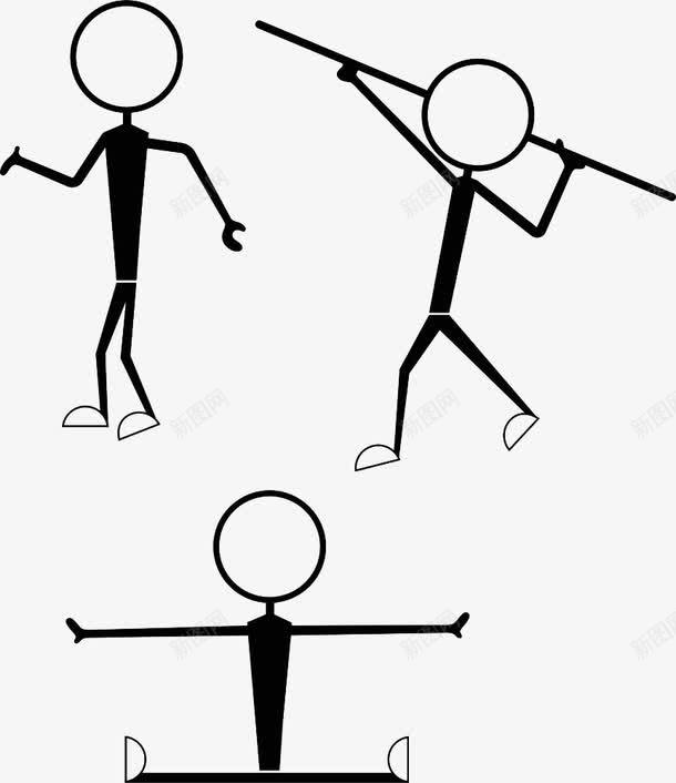 射箭的火柴人png免抠素材_88icon https://88icon.com 伸手指的小人 剪影 射箭 火柴人 线条