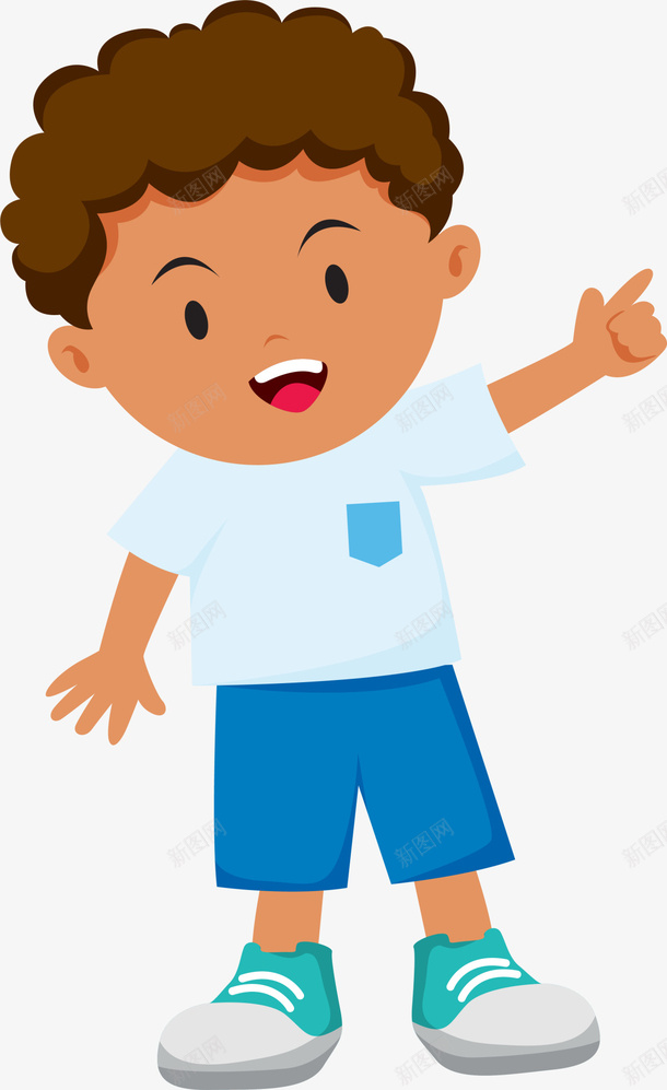 白衣卡通指路男孩png免抠素材_88icon https://88icon.com 儿童 孩子 指路男孩 白天男生 童年 童趣 青春