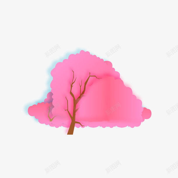 树红色卡通树psd免抠素材_88icon https://88icon.com 卡通树 卡通红树 春天 植物 红色