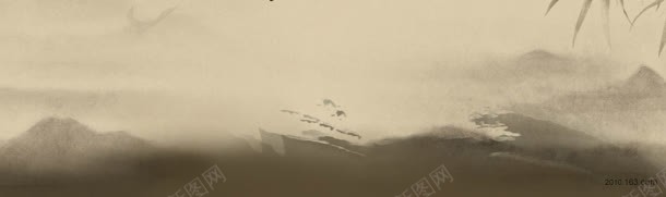 水墨画效果banner背景jpg设计背景_88icon https://88icon.com 中国风 创意 山水 水墨画