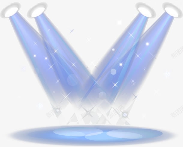蓝色放射灯源png免抠素材_88icon https://88icon.com 光效 光源 舞台 蓝色