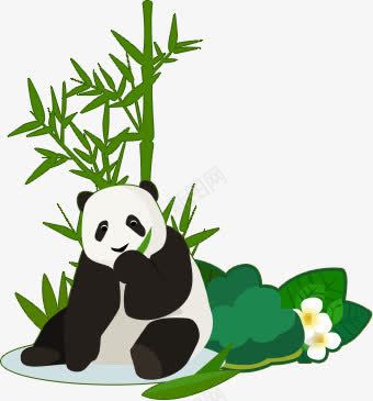 手绘绿色竹子大熊猫png免抠素材_88icon https://88icon.com 大熊猫 竹子 绿色
