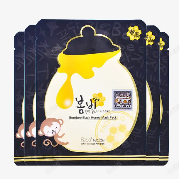 韩国Paparecipe黑色春雨面膜10片png免抠素材_88icon https://88icon.com 产品实物 天然清洁毛孔 蜂蜜蜂胶 补水保湿 黑卢卡
