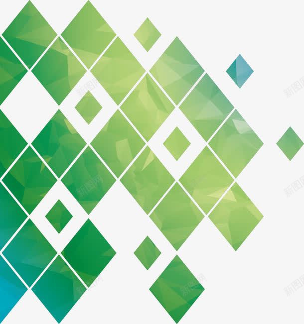 绿色几何装饰png免抠素材_88icon https://88icon.com banner背景 几何 方块 绿色 装饰素材