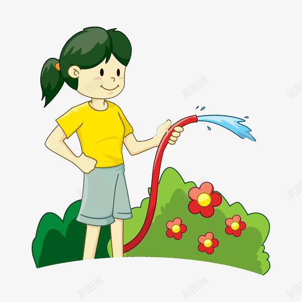 用水管浇花的女孩png免抠素材_88icon https://88icon.com 吐水 喷出 喷出的水 喷吐 喷射 喷水 女孩 射出 水 水管 水花 洒水 浇花 涌出 淋花 溅起